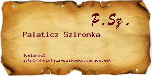 Palaticz Szironka névjegykártya